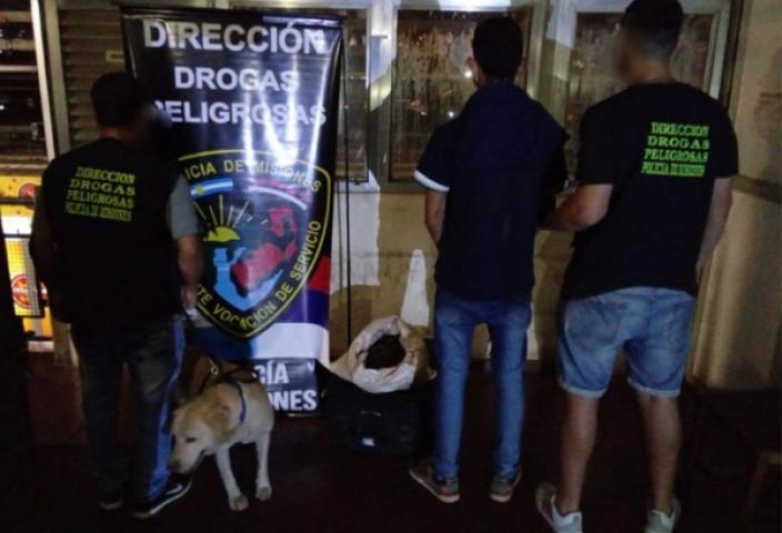 Posadas: Lo detuvieron con más de tres kilos de marihuana en su equipaje 